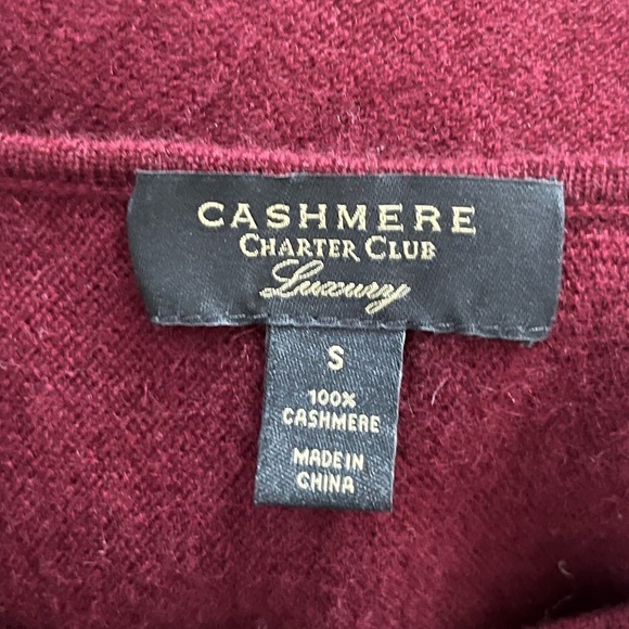 Charter Club Soft Cashmere Burgundy Hi-Low Sweater - Picture 8 of 8